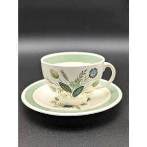 1950's Porcelain Woods & Sons Clovelly Tea Cup and Saucer 10pc Set